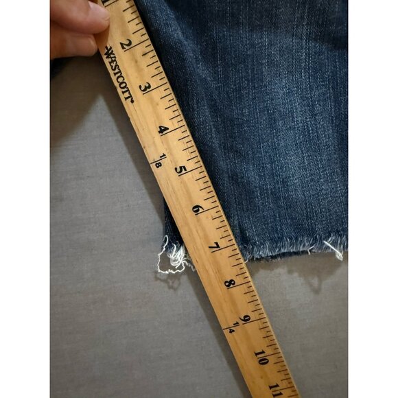 LA Idol Cut Off Denim Shorts Women's 7 Blue Embellished Flap‎ Pocket Studded. - Picture 9 of 9